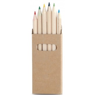 Caja 6 lápices cortos de colores / Lapices Personalizados Baratos