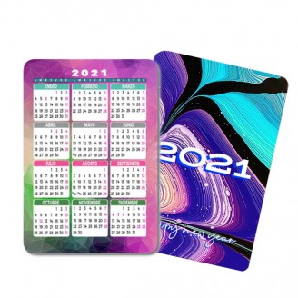 Calendario de bolsillo impreso cuatro colores a 2 caras