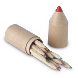 Estuche madera con 12 lápices de colores