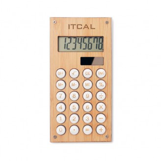 Calculadora Dual 8 dígitos de Bambú