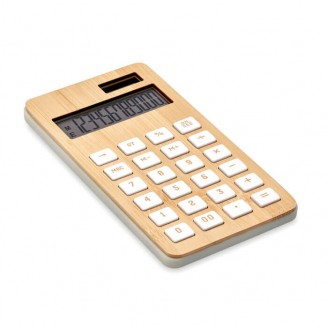 Calculadoras de bambú 8 dígitos grabadas con tu logo