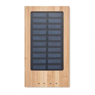 Power bank 4000 mAh panel solar y carcasa de bambú