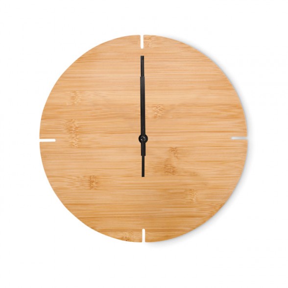 Reloj de pared de madera de bambú