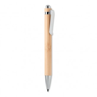 Bolígrafos sin tinta con pulsador y cuerpo de bambú grabados con tu logo