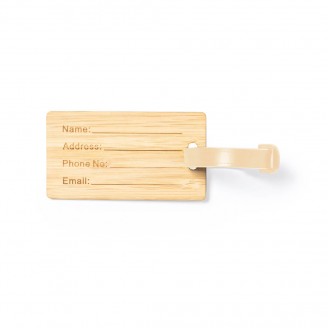 Identificador de maleta de madera de bambú