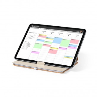 Libreta A5 tapas de corcho y soporte para tablet o móvil
