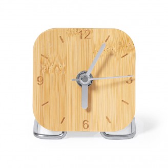 Reloj sobremesa de bambú y acero