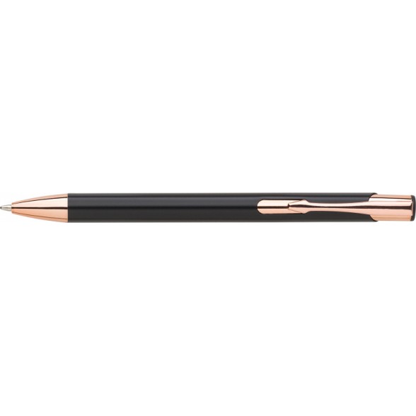 Bolígrafo aluminio detalles oro rosa