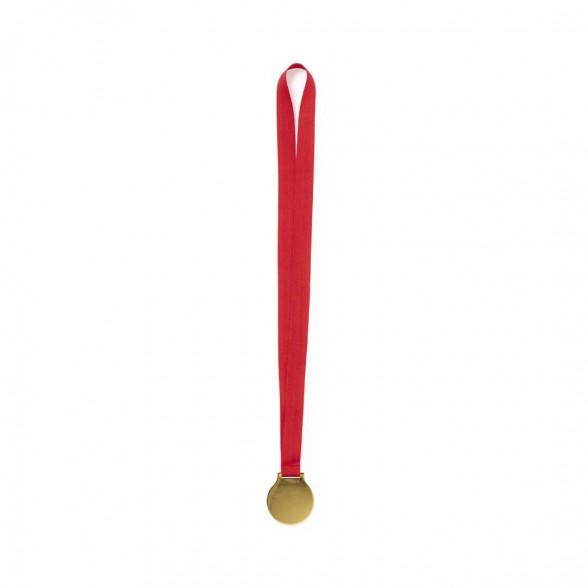 Medalla metal acabado dorado cinta poliéster