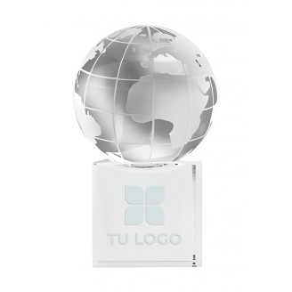 Trofeo de cristal globo terráqueo para regalar en eventos y convenciones