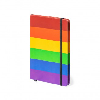 Cuadernos A5 hojas lisas Arco Iris personalizados para merchandising